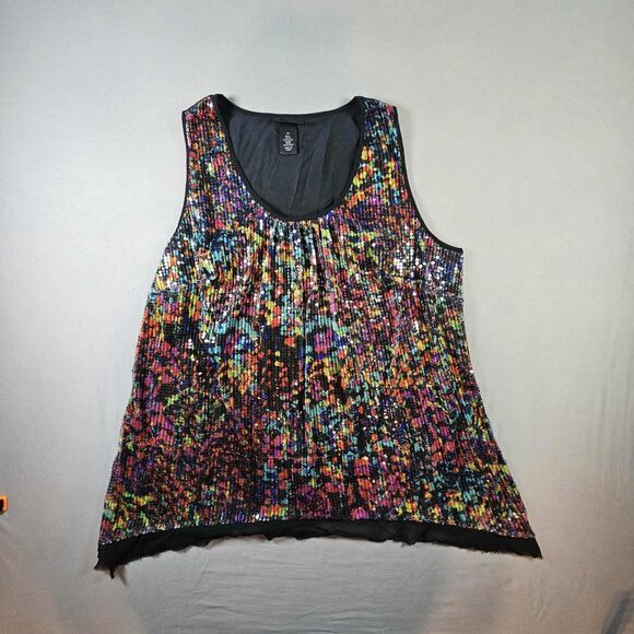 Lane Bryant Multicolor All Over Sequin Tank Top Shirt Pullover  Size 18 - Picture 3 of 9
